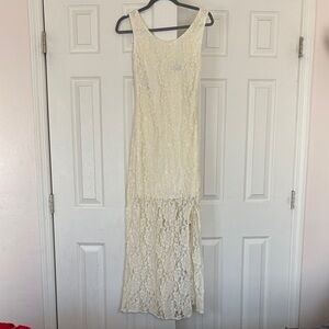 Forever 21 Cream Lace High-Low Dress